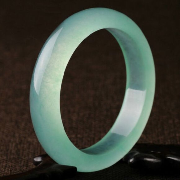 100% Authentic Icy Grade A Jadeite Jade Bangle Bracelet 57mm NWT - Picture 9 of 10